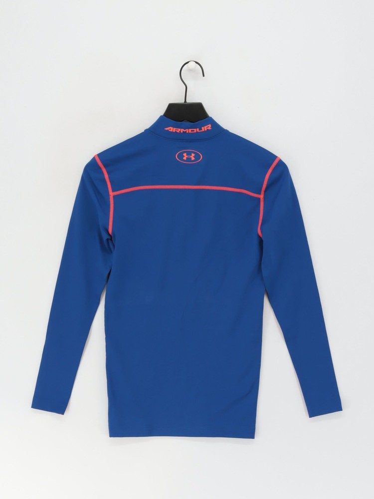 Under Armour Men's Loungewear S Blue Polyester with Elastane Mock Neck Basic