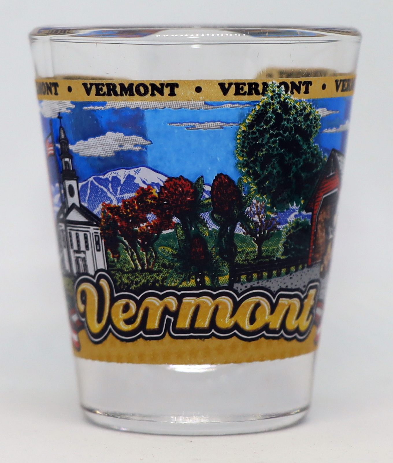 VERMONT STATE WRAPAROUND SHOT GLASS SHOTGLASS