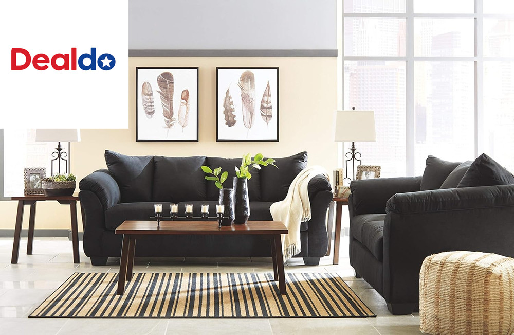 Darcy Classic Contemporary Sofa, Black