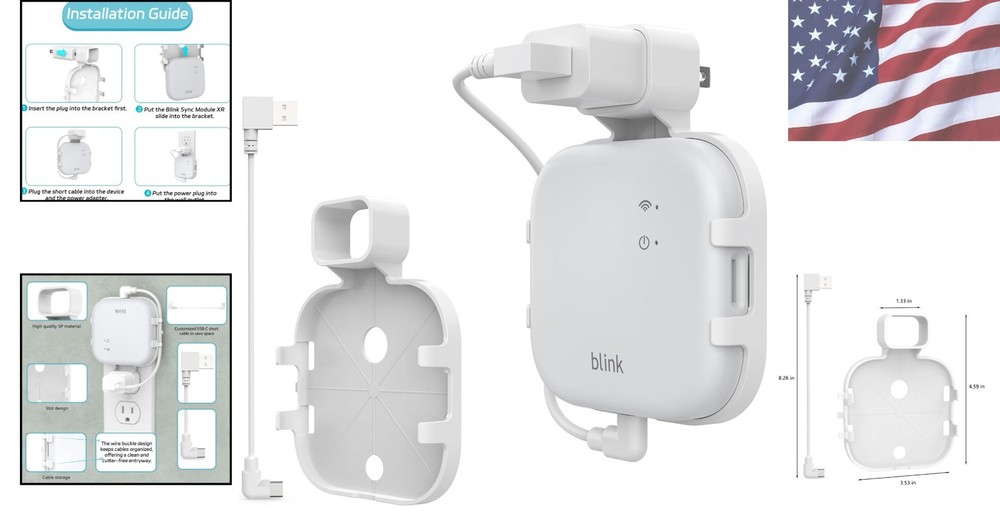 Durable Wall Bracket for Blink Sync Module XR - Screwless & Portable Solution