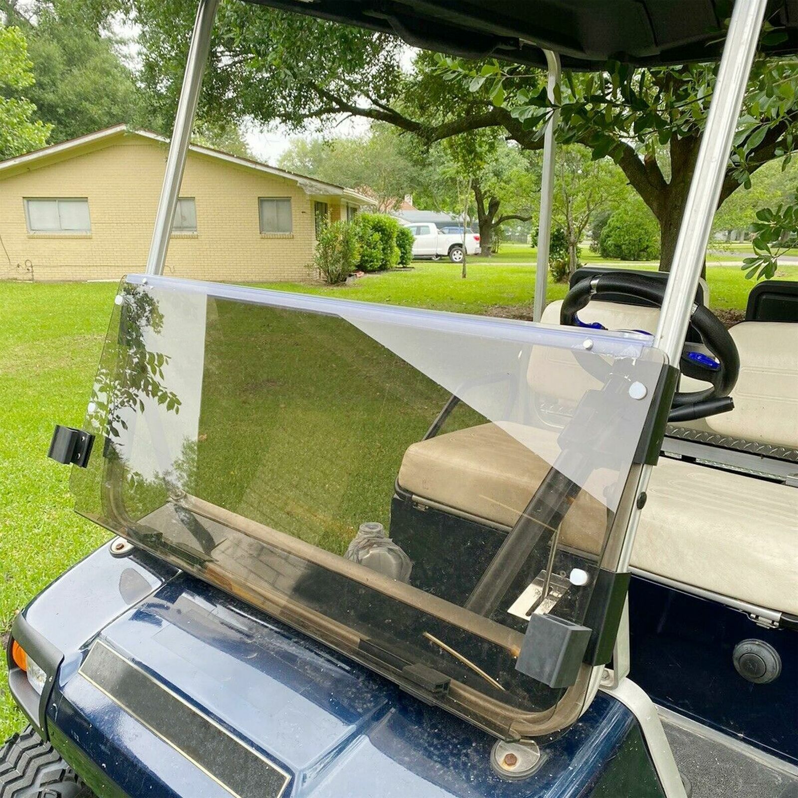 Folding Acrylic Smoke Tinted Windshield for 1982-2000.5 Club Car DS Golf Cart