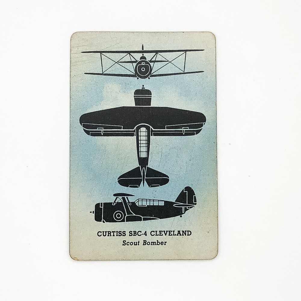 WW2 Airplane Identification Flash Card Curtiss SBC-4 Cleveland Scout Bomber Y