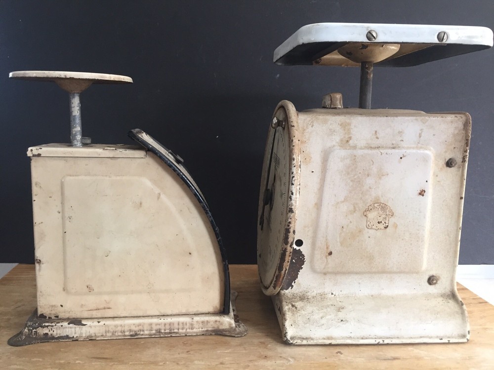 TWO Hanson Brothers Scale Co. Chicago Scale “Metric RARE Models Primitive Rustic
