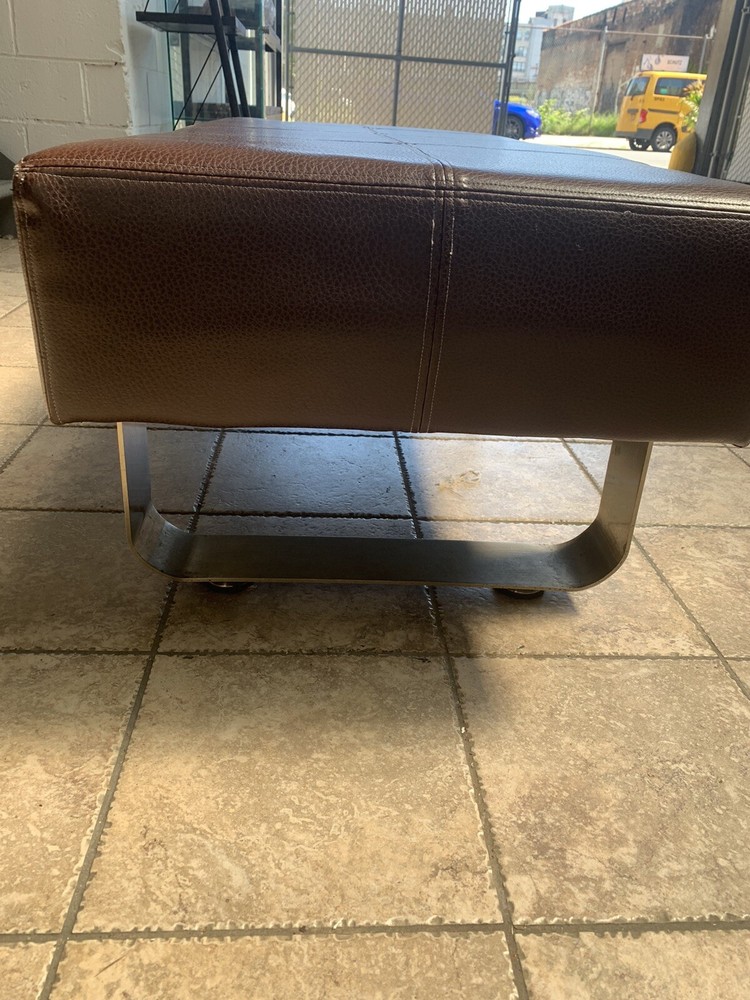 Leather Bench- Dark Brown