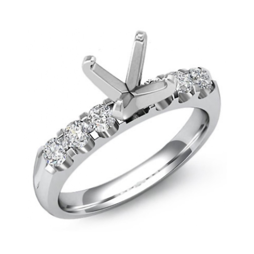 925 Sterling Silver Semi Mount Ring Setting Round 6mm Engagement Ring Setting