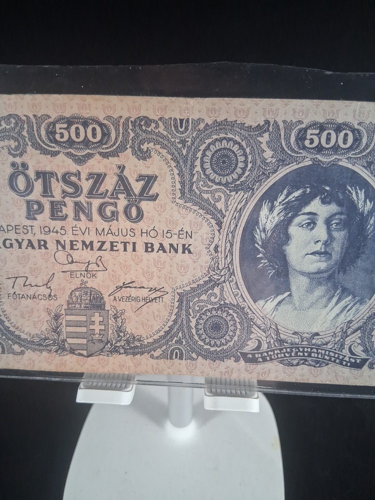 1945 HUNGARY 500 PENGO BANKNOTE VF