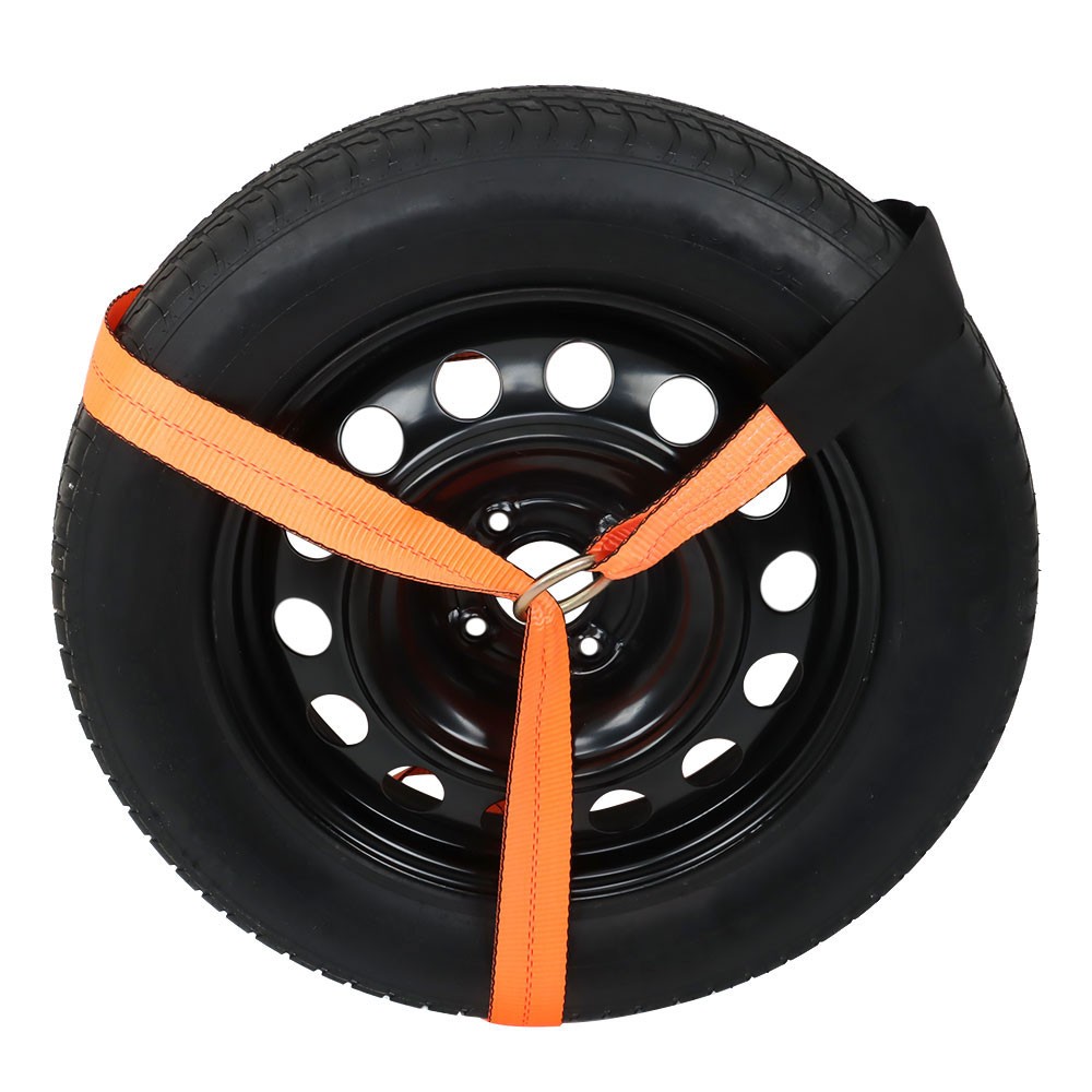Durable 3,300 Pound Safe Working Load 4×Set Car Tie Down w/ Flat Hooks Universal
