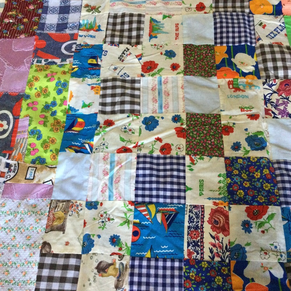 Vintage Quilt Patchwork Top Small 52” X 72”