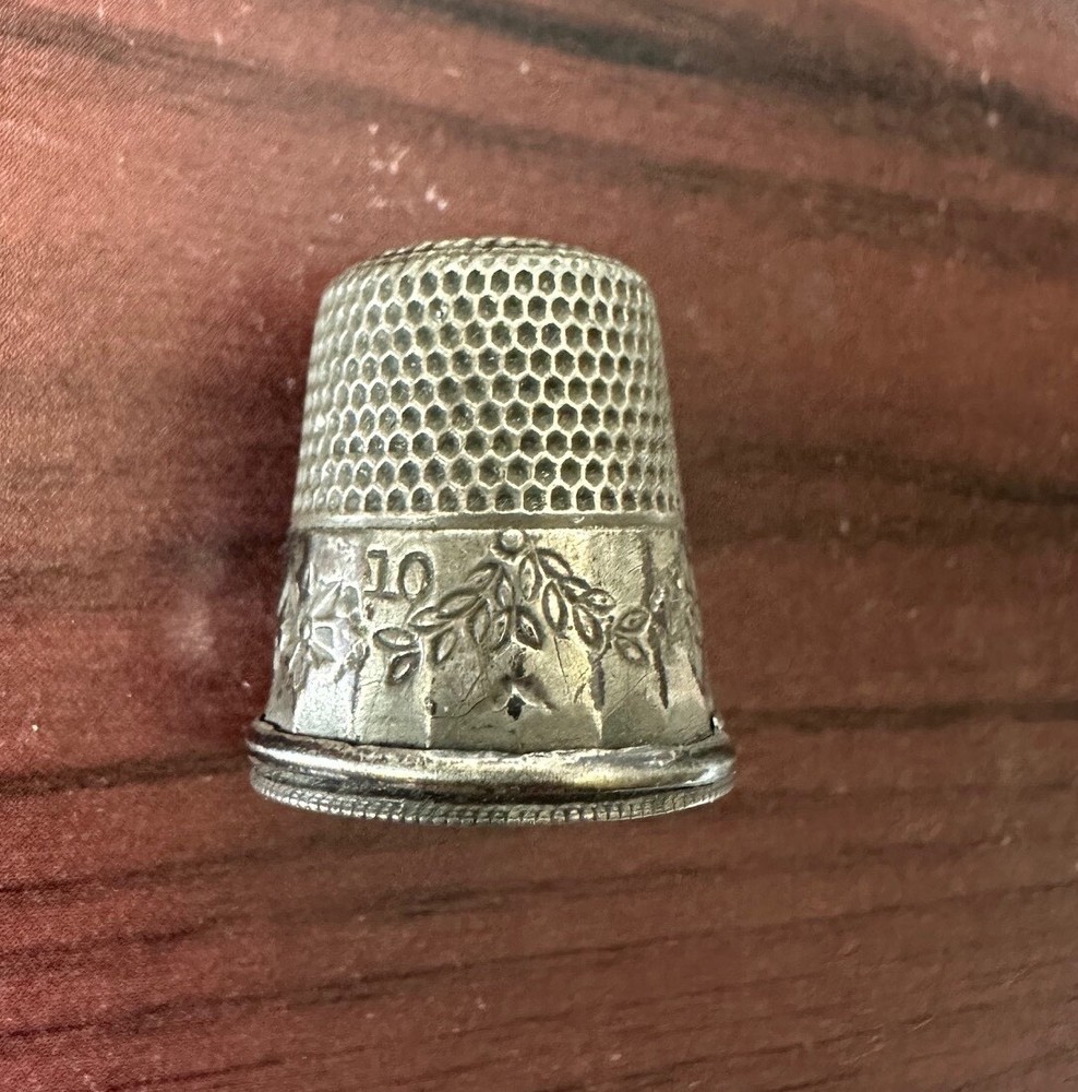 Antique Sterling Silver Thimble size 10