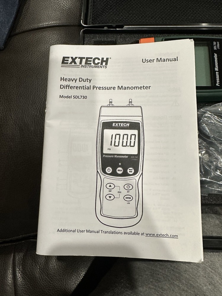 Extech SDL730 : Differential Pressure Manometer Datalogger 101.5Psi range