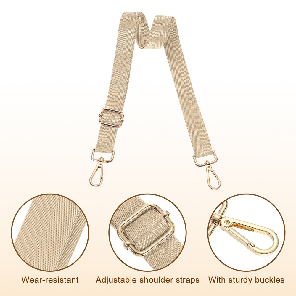 2.5cm Wide Shoulder Strap, Light Gold, Light Gold Pull Core Buckle