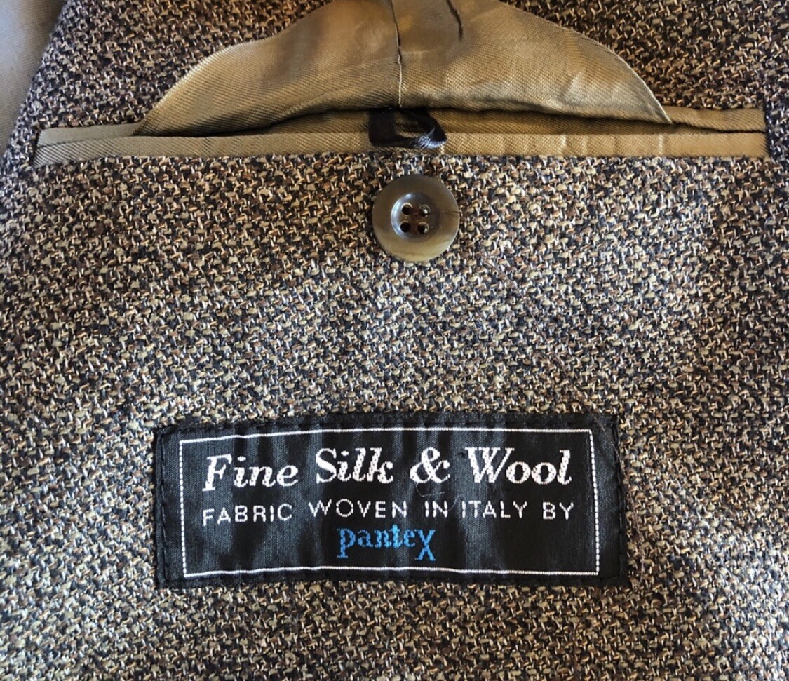 Vito Rufolo Italy Blazer Mens 44T Tall Brown Tweed Fine Silk Wool Academia Coat