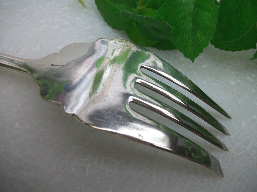 Antique Oneida Silver BERNICE Silverplate Cold Meat Serving Fork 1900