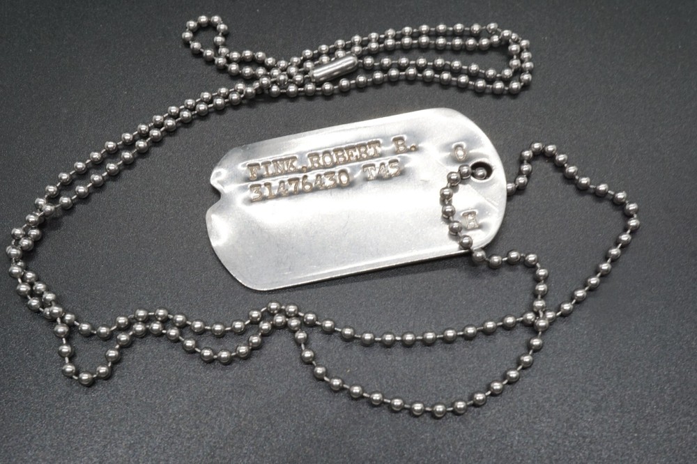 WWII 1945 Army Jewish Hebrew Dog Tag T45 With Bead Chain