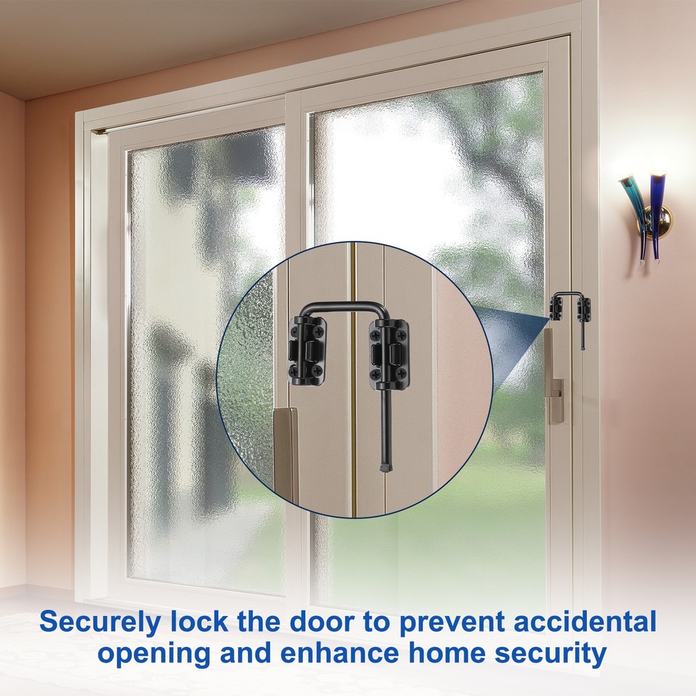 Patio Sliding Door Loop Locks, (2-3/8", Silver), U-Shaped Lock Loop Latch