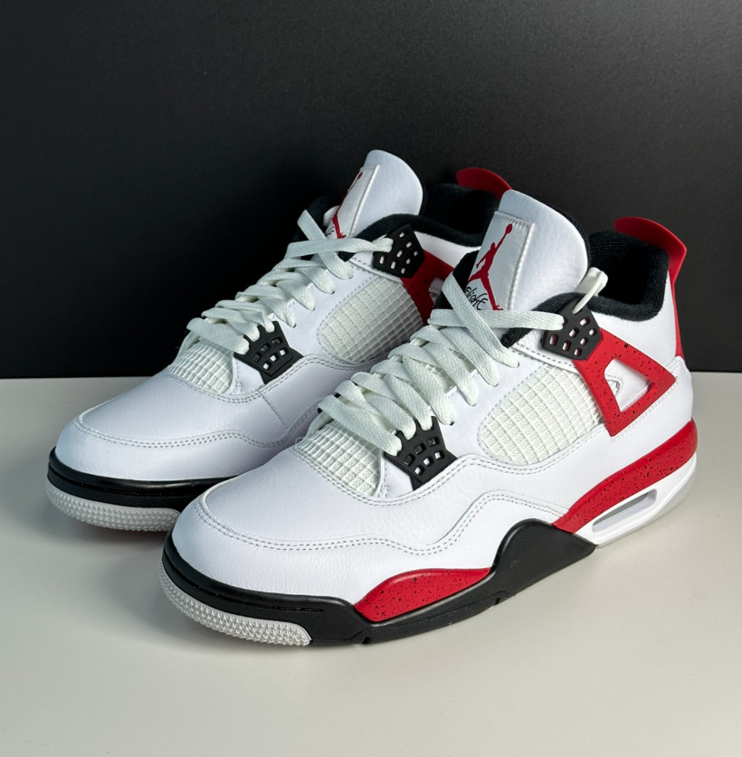 Men's Jordan 4 "Red Cement" Mid Top Retro Basketball Shoes US Size 7-12
