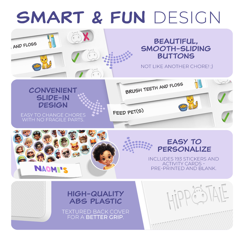 Magnetic Chore Chart for Kids - Daily Routine Chart, Visual Schedule Checklist