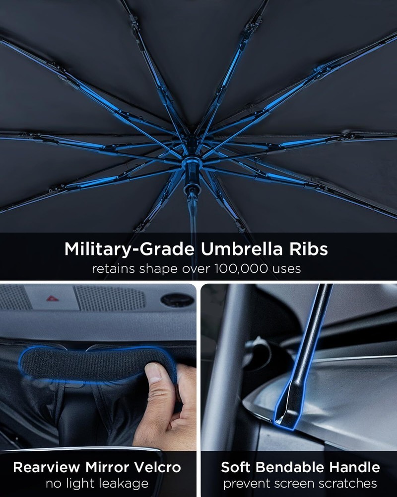 Tesla Model Y and Model 3 2025 Windshield Sunshade, Foldable