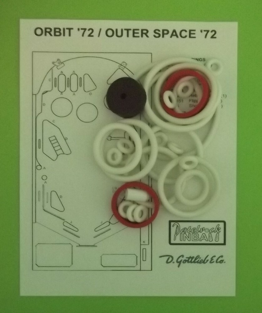 1972 Gottlieb Orbit / Outer Space Pinball Machine Rubber Ring Kit