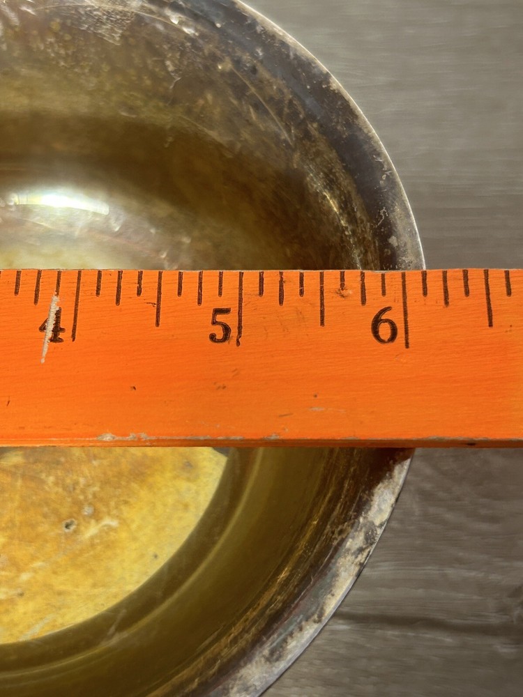 Vintage Cheshire Silver Plate Bowl Art Deco Pedestal Compote Patinaed Dish