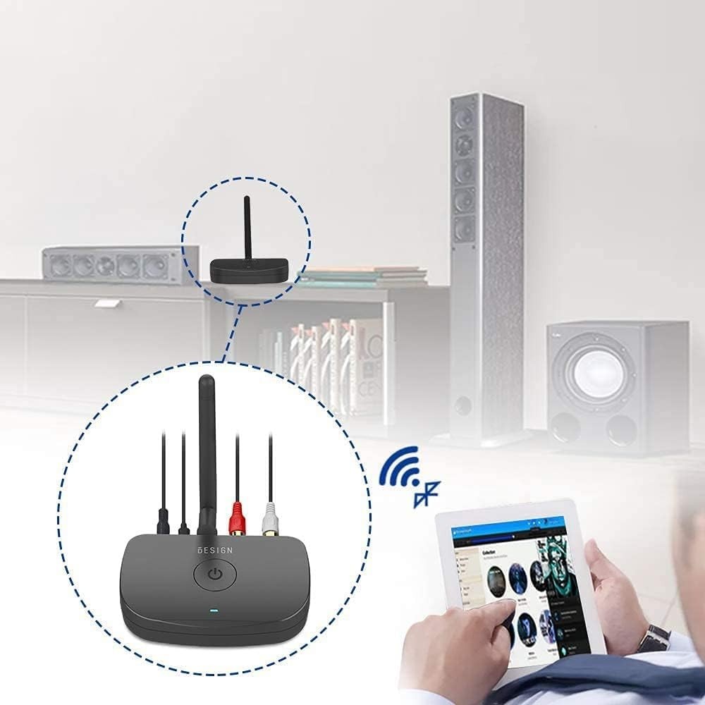 Wireless Audio Solution: BE-RCA Black Bluetooth Receiver for CD-Quality Sound