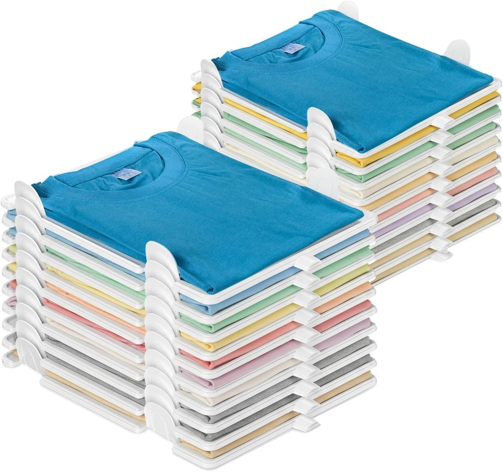 Tshirt Organizer Closet Storage Shelves Bedroom Stackable 20-Pack