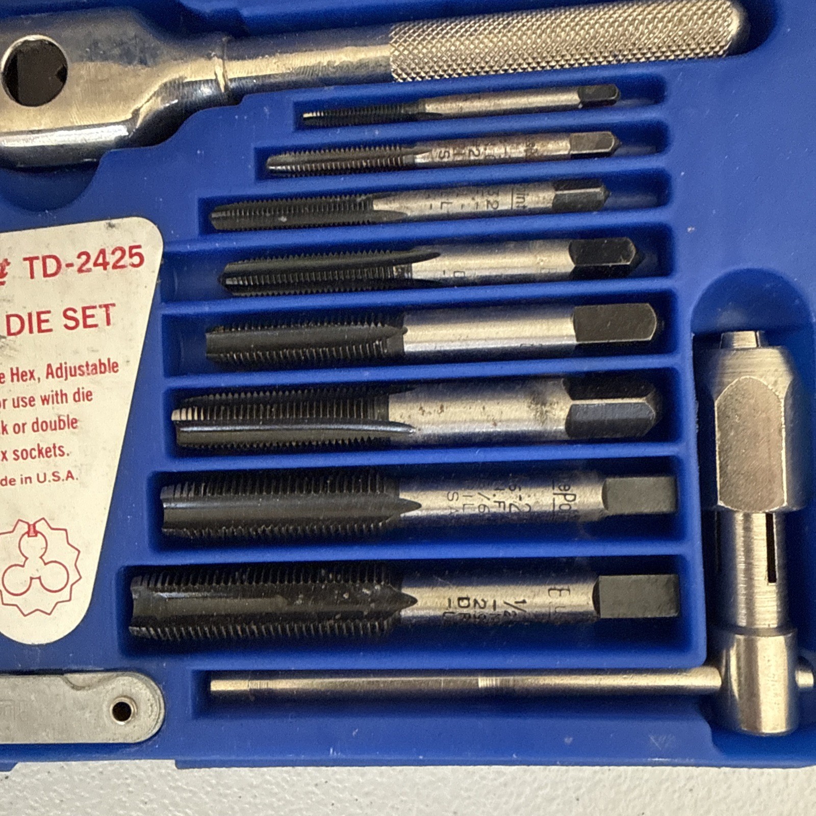 Blue-Point TD-2425 Tap & Die Set Made in USA Snap-On Line Threading Tool Kit