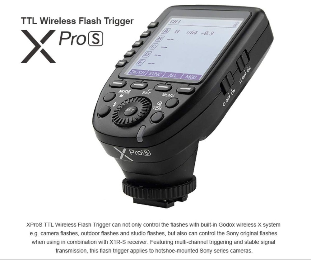 XPro TTL Wireless Trigger,1/8000s High-Speed-Sync,5 Dedicated Group Bottons a...