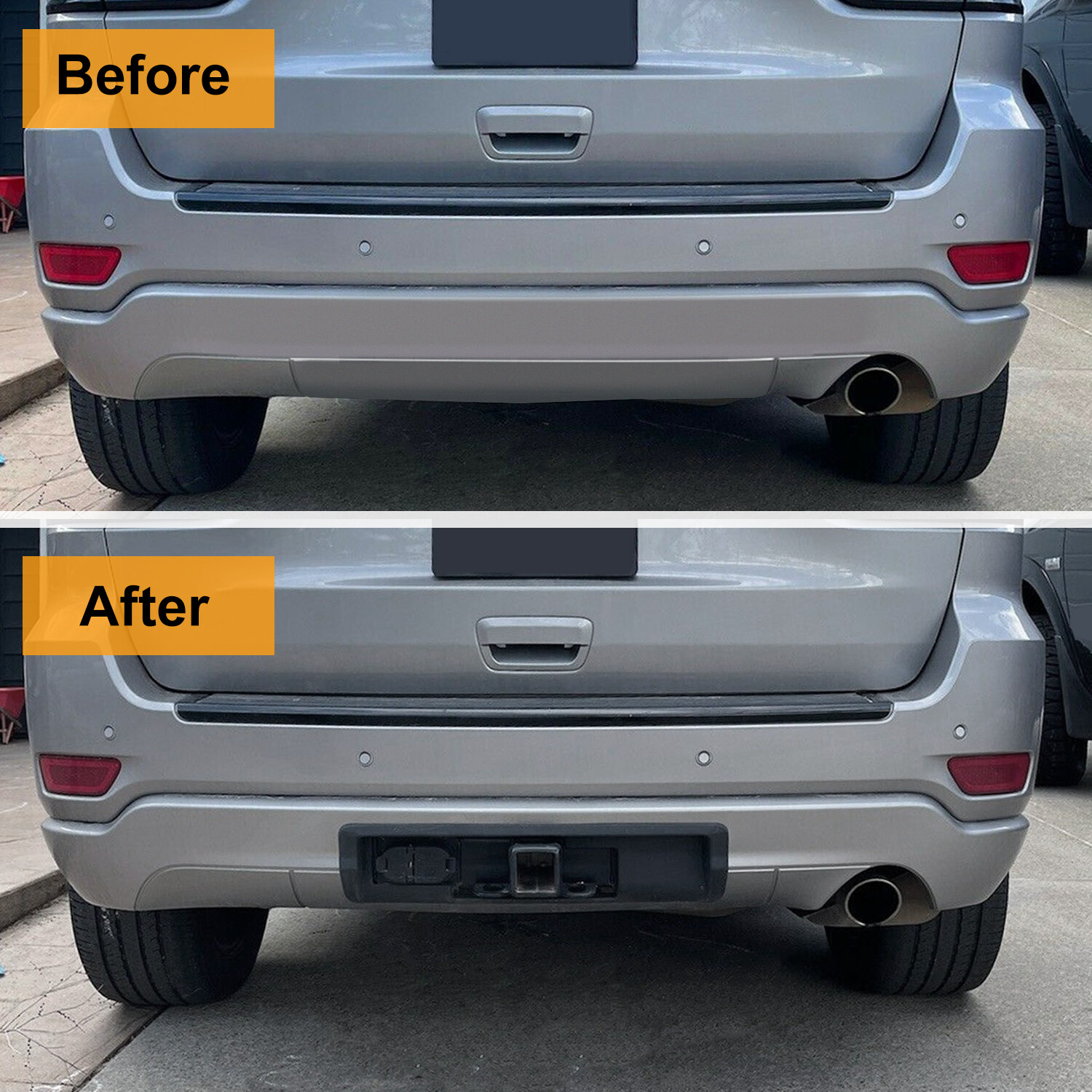 For 2011-2022 Jeep Grand Cherokee Steel Rear Trailer Hitch Receiver Hitch Bezel