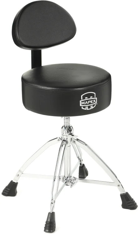 Mapex Round Top Double-braced Drum Throne with Backrest