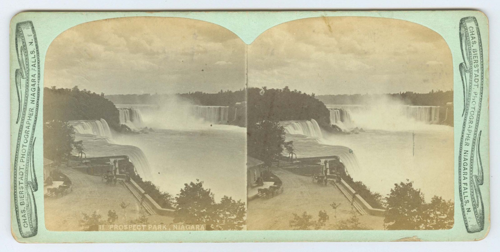 G2215~ NIAGARA Prospect Park 1870s Stereoview - Bierstadt