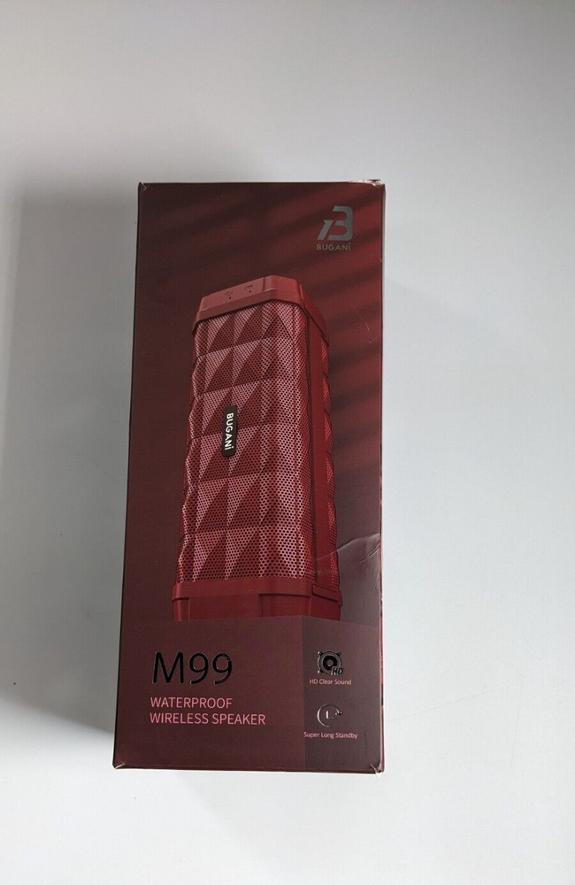 BUGANI M99 Waterproof Wireless Speaker- Red