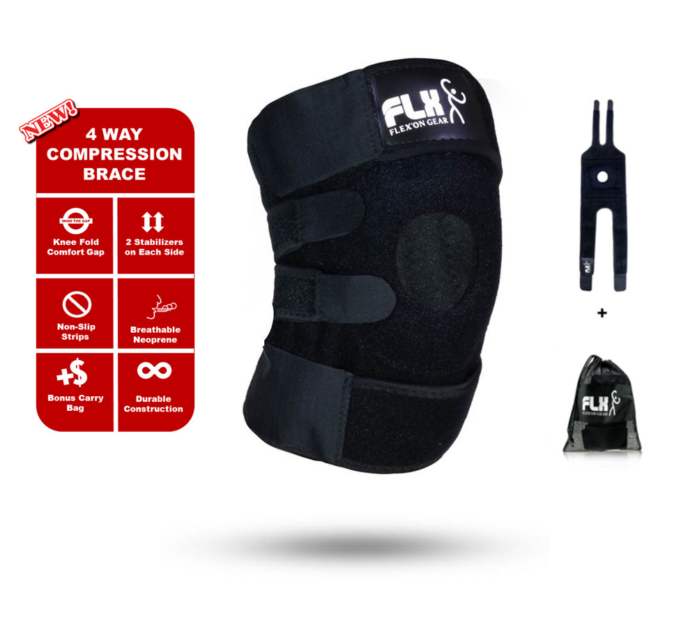 Knee Brace Adjustable Compression Straps Patella Support Sleeve Plus Size