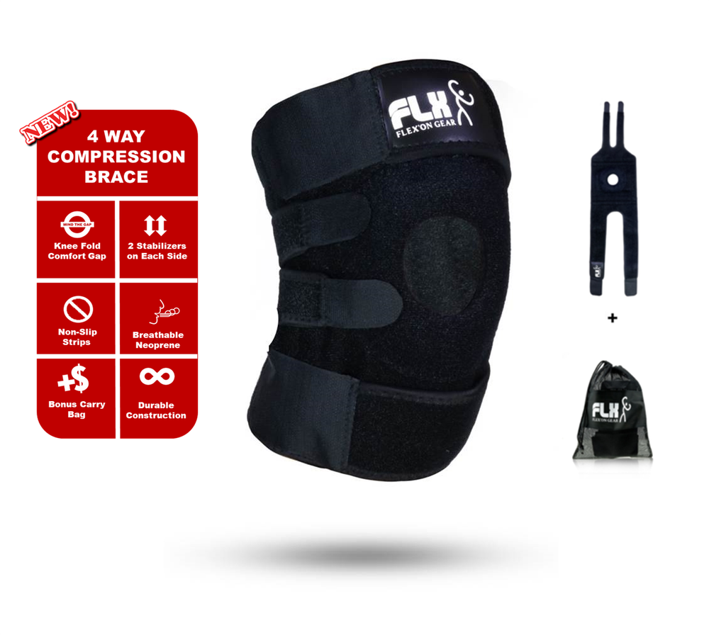 Knee Brace Adjustable Compression Straps Patella Support Sleeve Plus Size