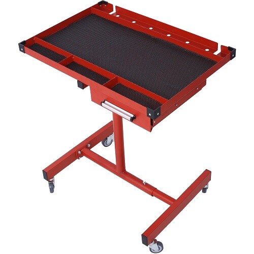 Heavy Duty Adjustable Work Table Bench with Drawer 220 lbs Rolling Tool Cart