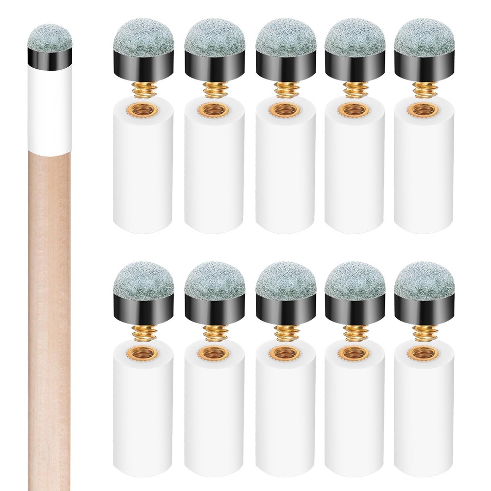 10 Sets Cue Tips for Pool Stick Billiard Cues Replacement Kit with