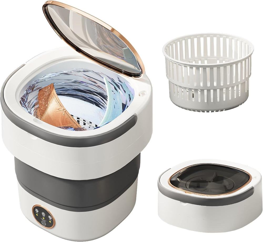 Portable Washing Machine 20L —Small Foldable Washer with Spin Basket, 3 Mode Dee