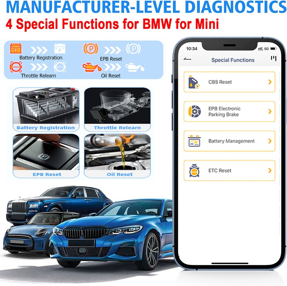 Ancel BD300 For BMW MINI Diagnostic Scanner Tool ABS SRS Code Reader BMS EPB SAS