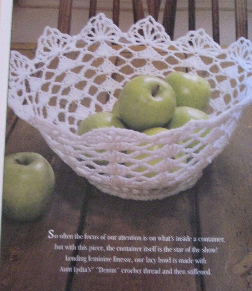 Lacy Bowl;  (2102-38) vintage crochet  pattern