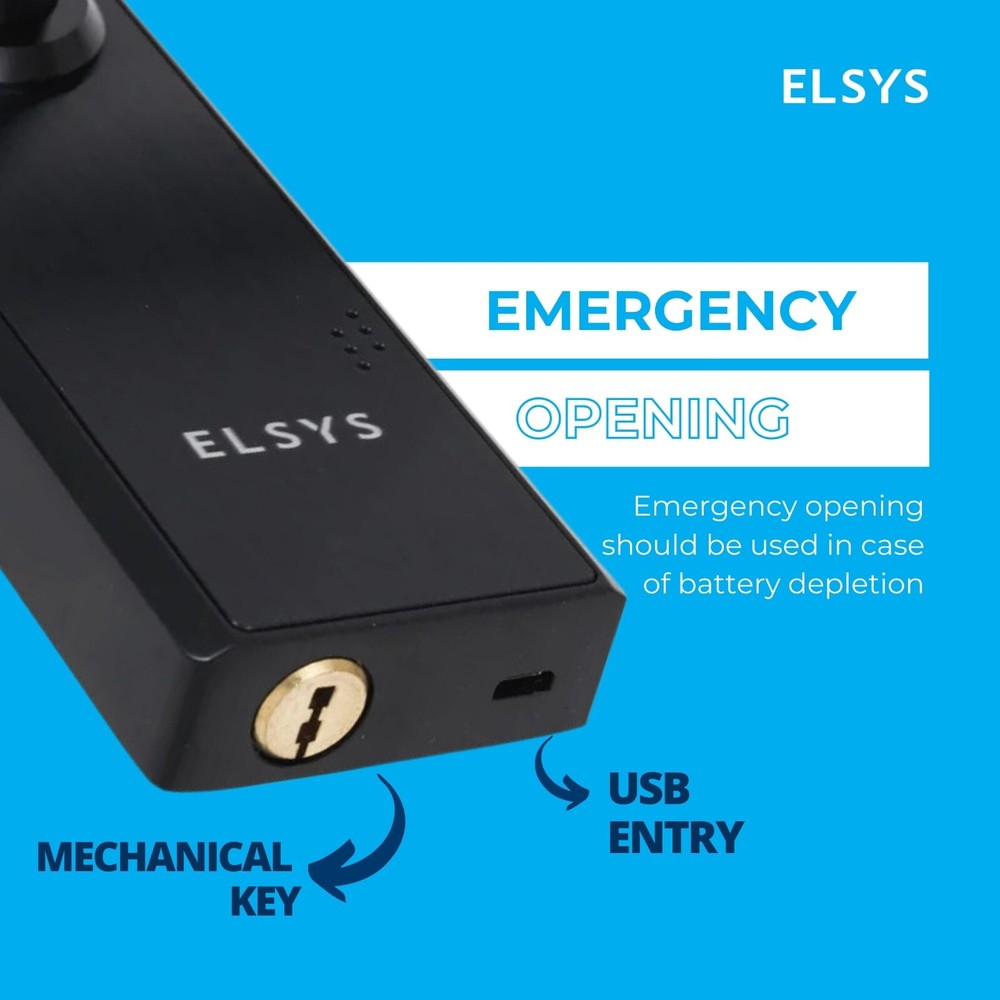 Digital Lock with Handle - Fingerprint Door Lock & Numeric Access - Black