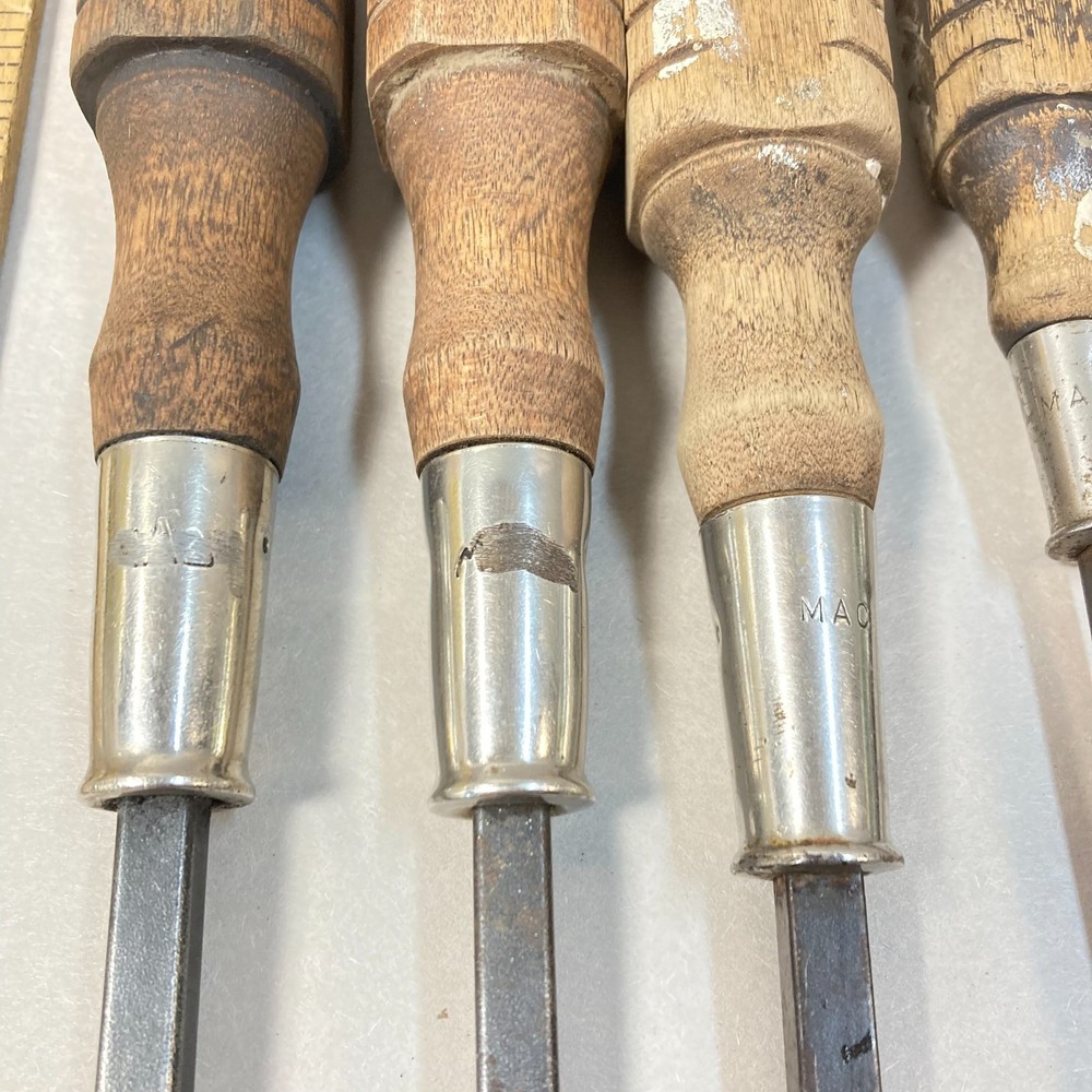 Mac Tools Screwdriver 7 Pc Flat Slotted Wood Handle USA