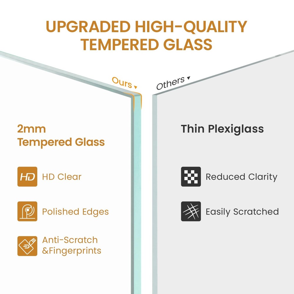 14x16 Solid Oak Wood Picture Frame, Walnut Finish, Tempered Glass