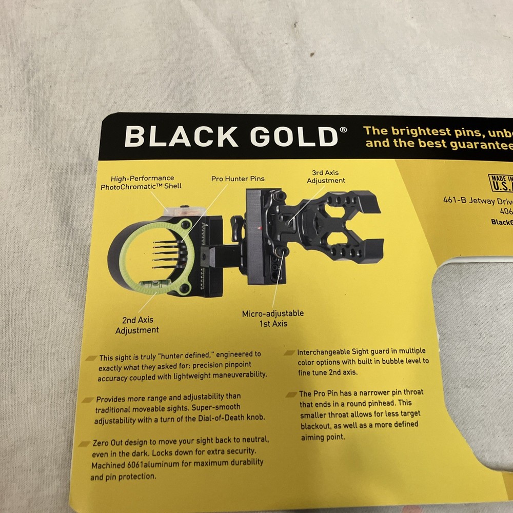 Black Gold Pro Hunter HD RH 5 pin Moveable Sight