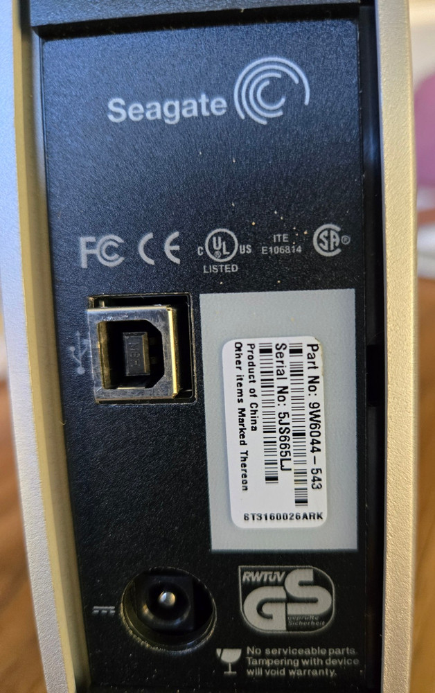 Seagate 9W6044-543 External Hard Drive Portable Computer Storage Tested 160GB
