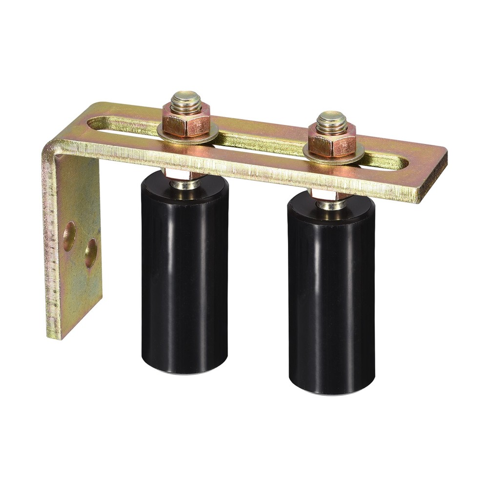 Gate Roller Guide Adjustable 3" Sliding Nylon Roller with L Shape Bracket Black