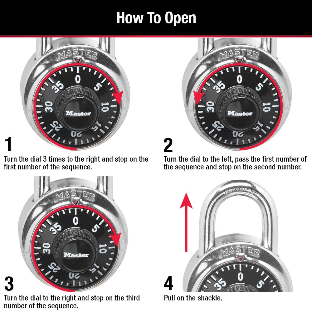 2 Pack Master Lock 1500T School Gym Locker Combination Padlock Indoor Combo Lock