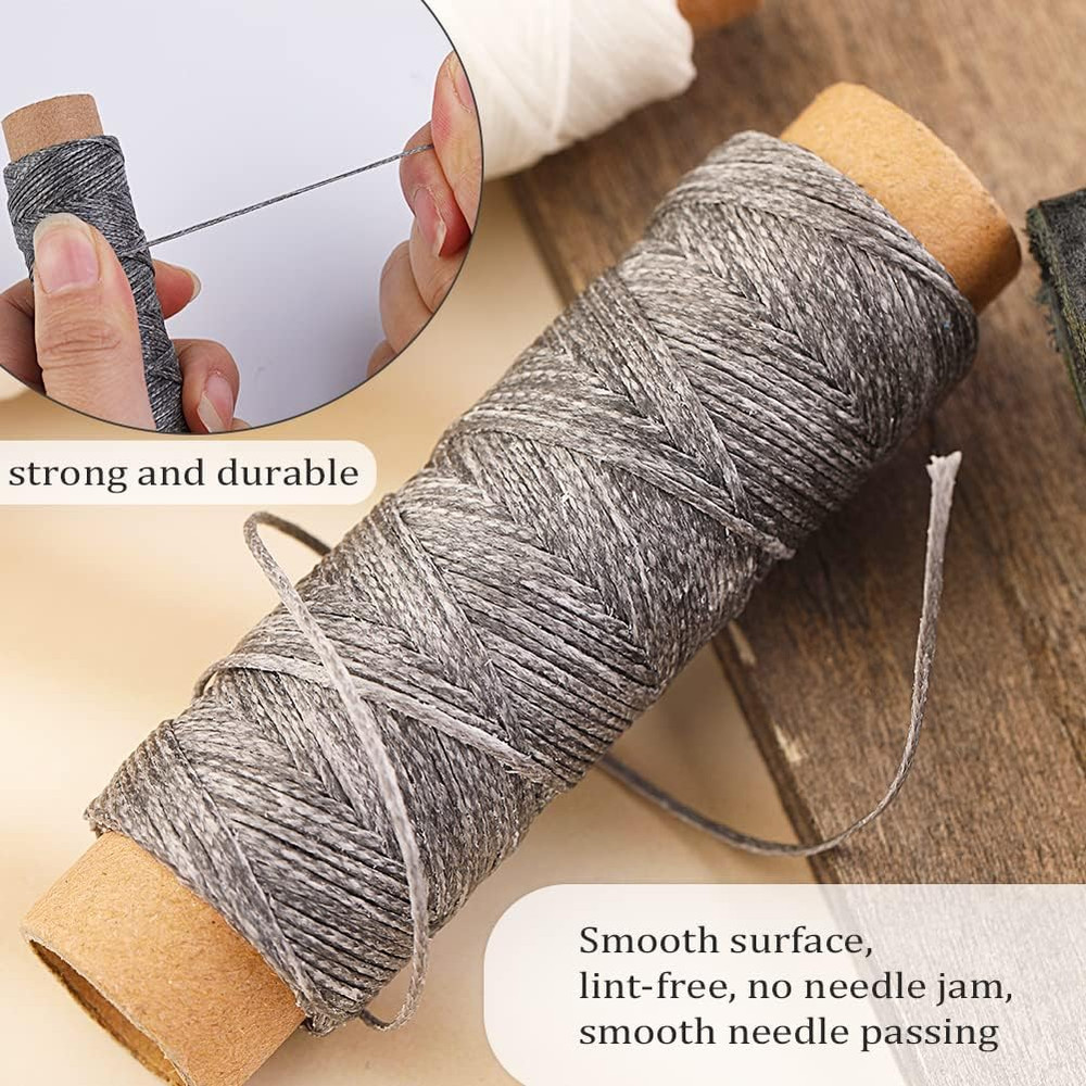 660 Yards Leather Sewing Waxed Thread - 150D 55 Yards per Spool Stitching Thread