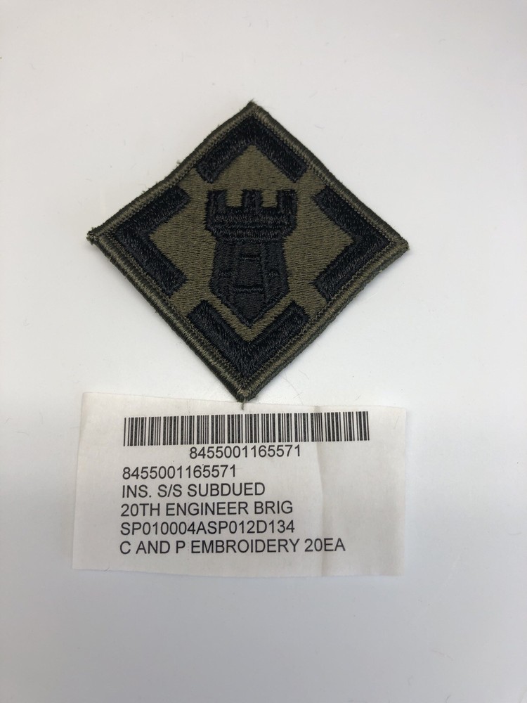 20th Engineer Brigade Subdued U.S. Army Shoulder Patch Insignia