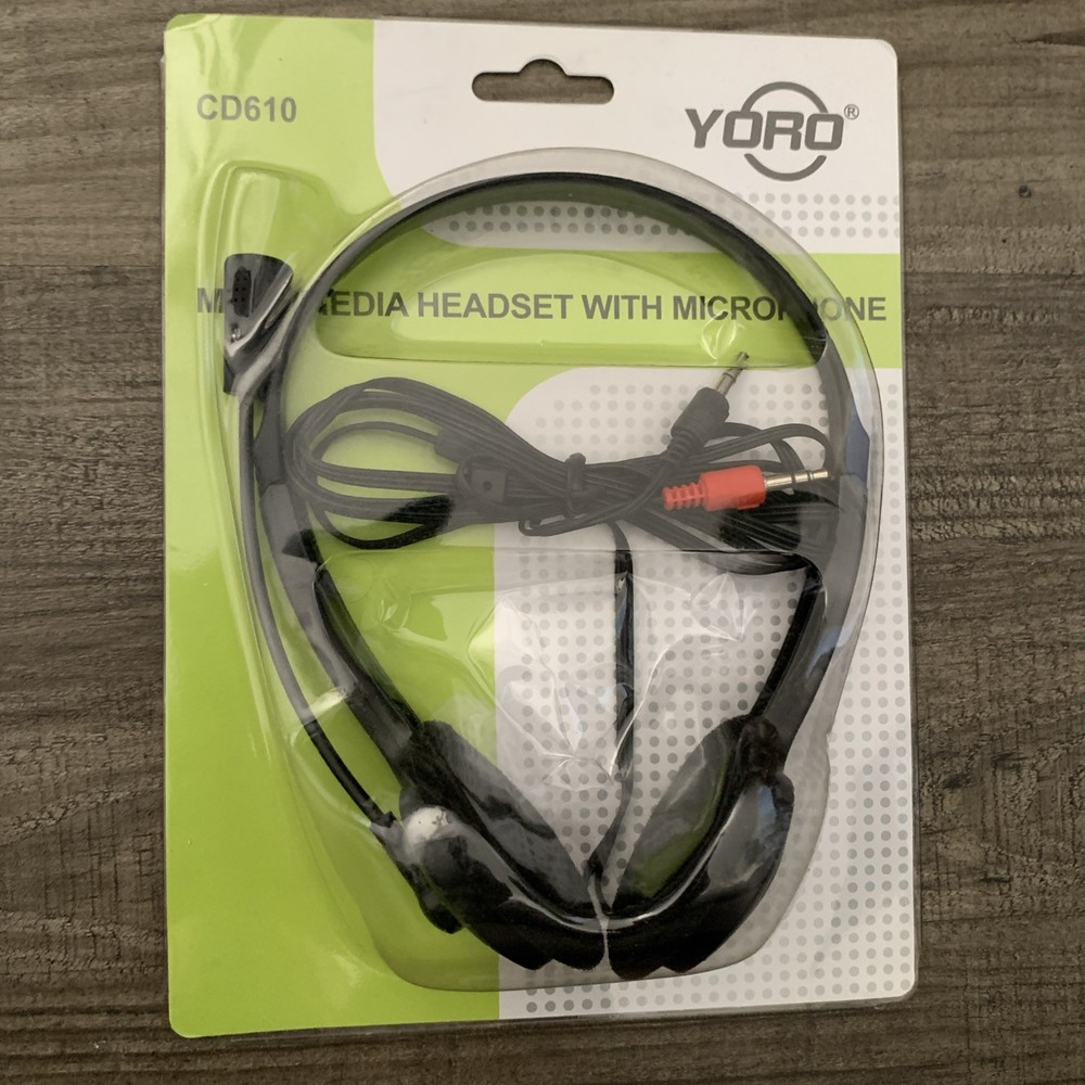 YORO CD610 Multimedia Headset W/ Microphone Home Work Call Center Computer New