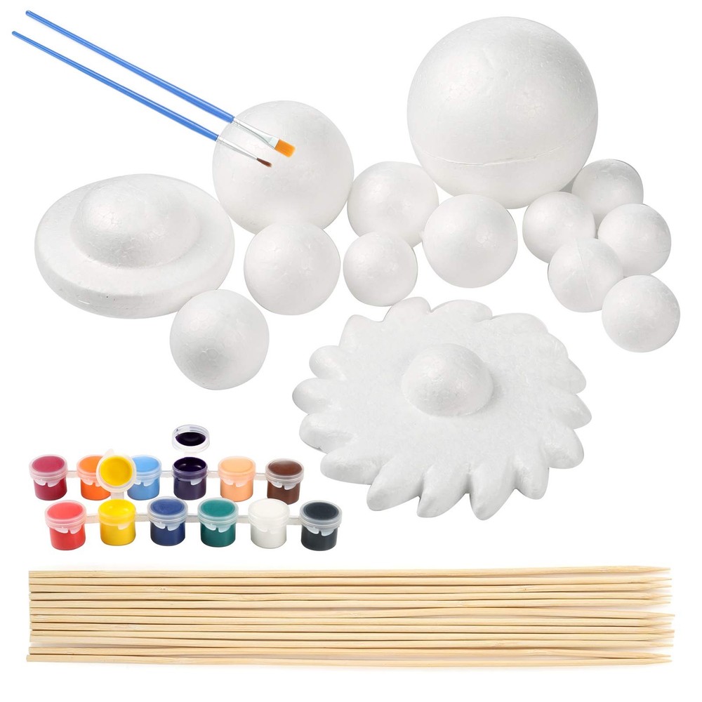 Solar System Model Foam Kit Includes 14PCS Mixed Sized Polystyrene Spheres Ba...